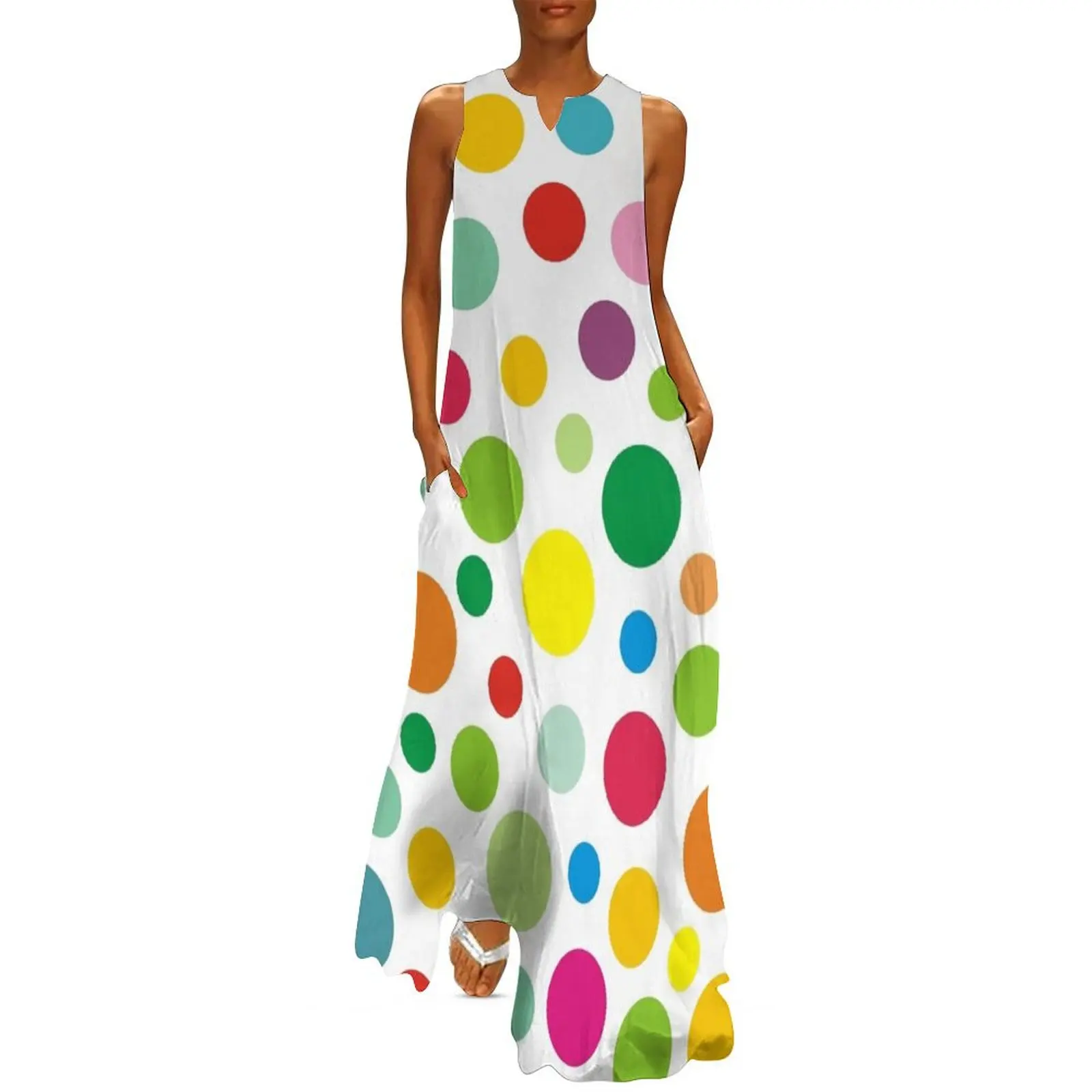 

Rainbow colorful polka dots Long Dress Dress woman sexy short dresses daring prom dress 2025