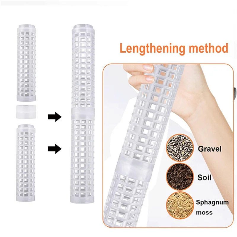 

A21Q - штабелируемый прозрачный пластиковый столб для мха для растений Монстера, опорные колья для аксессуаров для комнатных растений, колья для растений