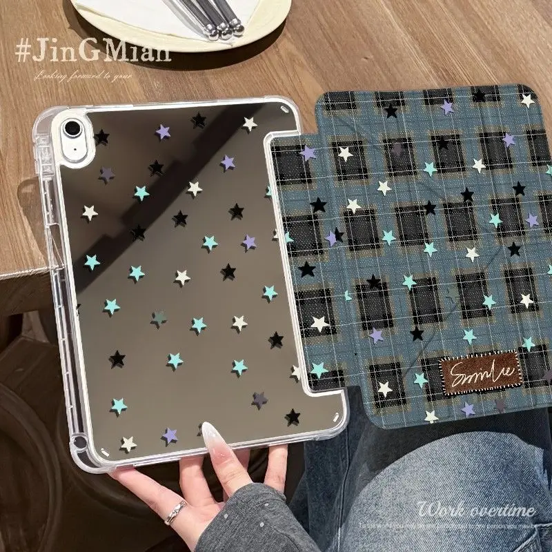 Creative Cowboy Star iPad Case For iPad Pro 12.9in Air7 10th 11th iPad Pro 11 13in 2025 M4/5 Anti-fall Protected Mirror Cover