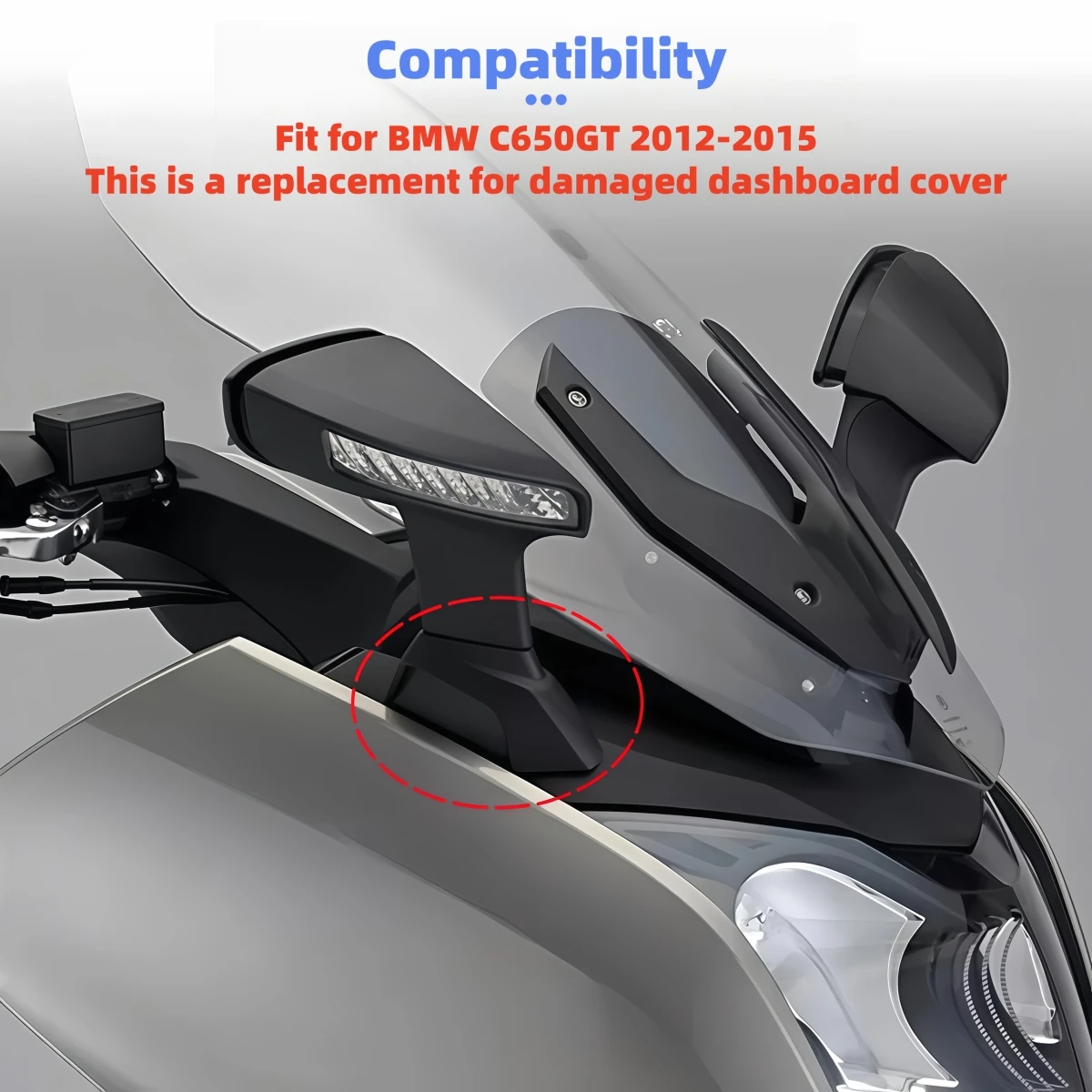 

Motorcycle Rearview Mirror Bracket Plastic Support Fit For BMW C650GT 2012 2013 2014 2015