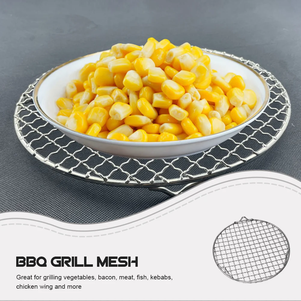 

Non-Stick Round Bbq Grill Mesh Durable Heat Resistant Barbecue Mesh Practical for Grilling Meat Vegetables Fish Kebabs