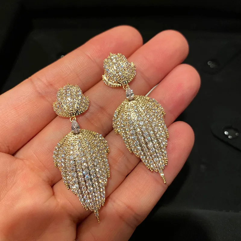 

New Zircon Gold Temperament Luxury Earrings