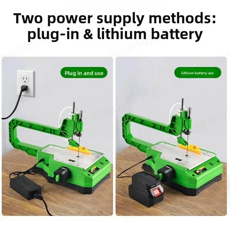 Electric Multi-Function Desktop Scroll Saw, Small Household Woodworking Curve Saw for Hollow Cutting