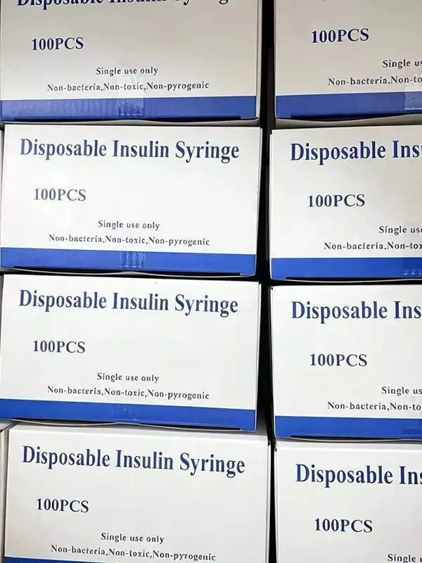 100Pcs pink Purple Orange Syringe 1ml 0.5ml 0.3ml Sterile Disposable Syringe Individually