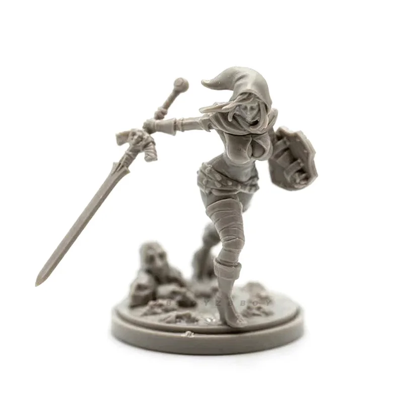 

38mm Resin Model Figure Beauty Soldier The Runaway Princess Gk Micro Miniature 3d Printed White Model Toy Unassembled Unpainted