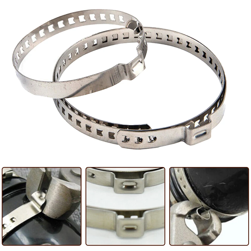 Stainless Steel Boot Clamp Kit 1 Large 16 34in and 1 Small 6 89in Compatible with Various Vehicles for Easy Fitment