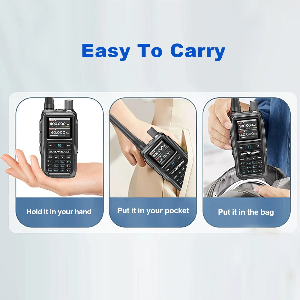 baofeng uv5r mini Walkie Talkie UV-5R Mini 1.44"TFT Large Screen Two Way Radio AM FM VHF UHF Multi-band BT Read/write Radio