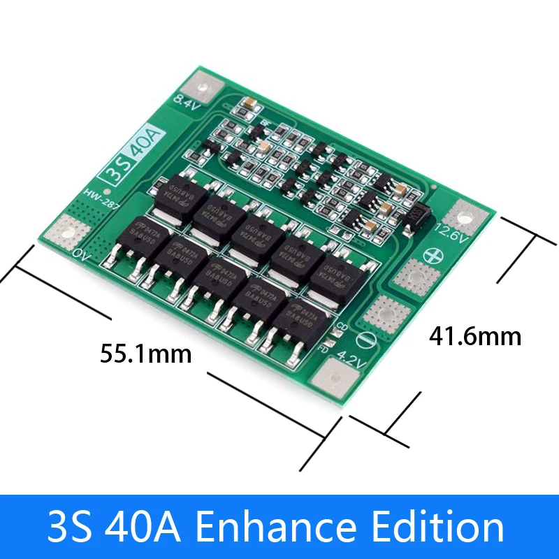 2S 3S 4S Li-ion lithiumbatterij 18650 Laderbeschermingskaart BMS 20A 25A 40A 60A Verbeter de balans met balans voor boormotor