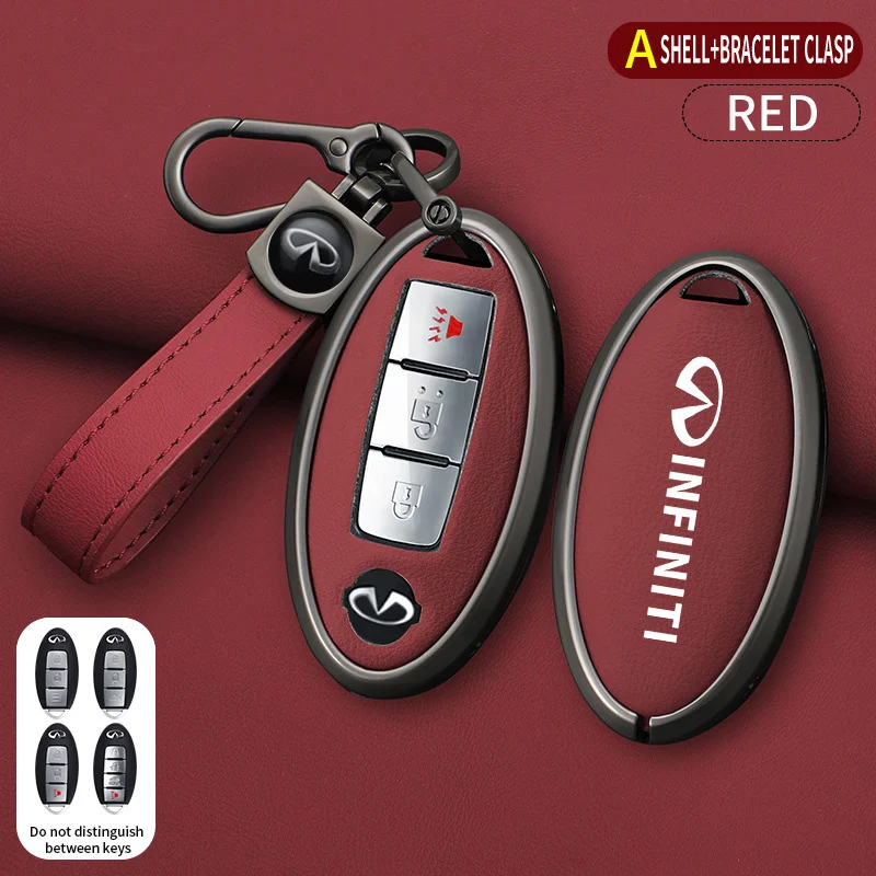 PU Leather Car Remote Key Case Cover For Infiniti Q50 Q60 Q70 QX50 QX60 QX70 EX FX JX35 FX35 EX35 FX37 JX35 Keychain Accessories view 5