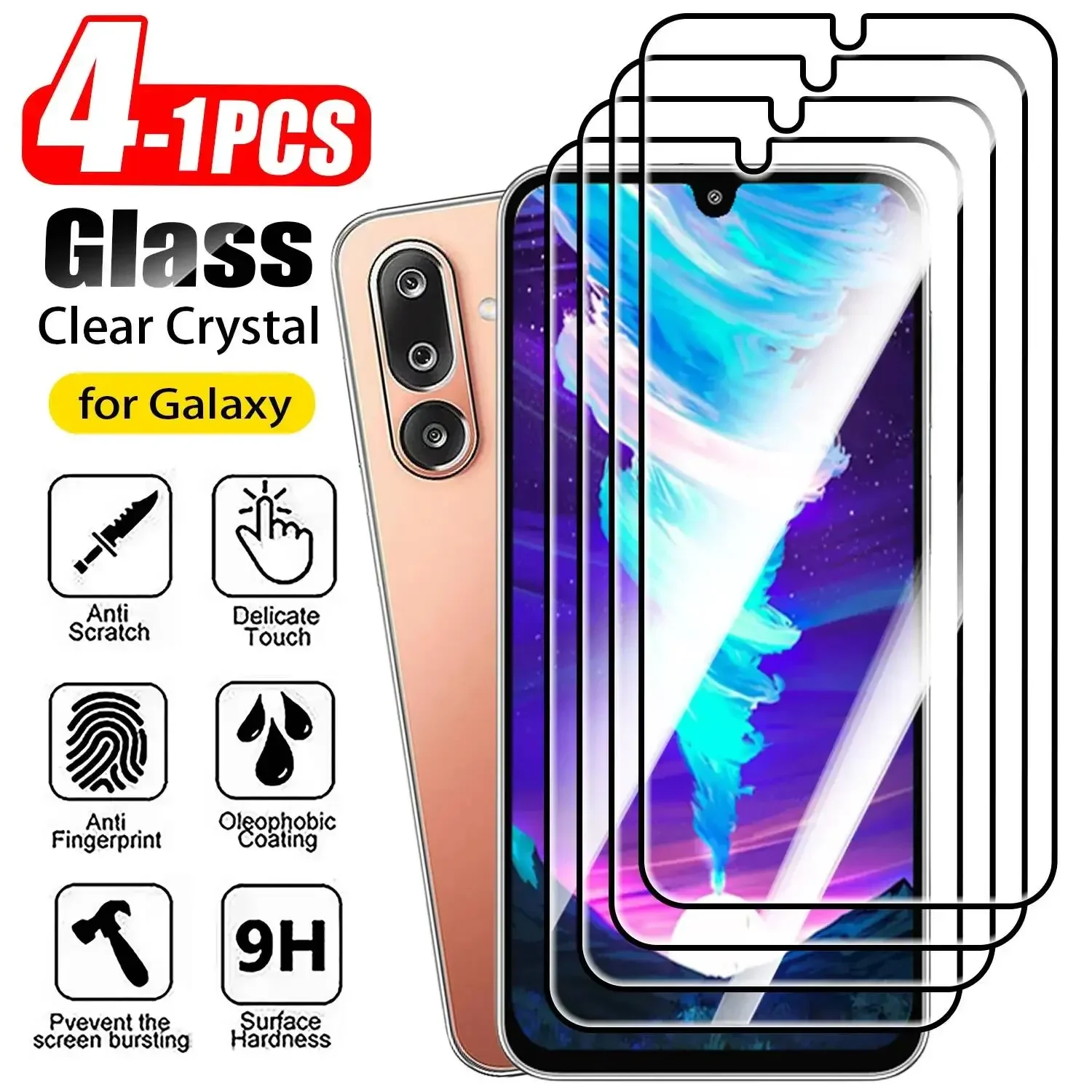 1-4PCS Screen Protector For Samsung M56 M36 M55 M35 M15 M34 M54 M33 M23 Tempered Glass On Galaxy M22 M32 M52 M11 M31