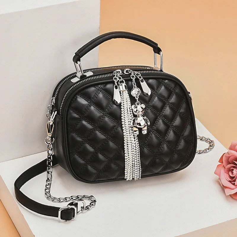 Bag female summer fashion new  women\'s bag tassel ladies single shoulder crossbody chain small round bag