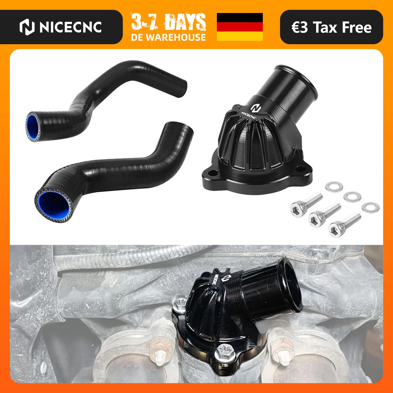 (EU-Lager) Für Husqvarna Norden 901 2022-2025 Für KTM 790 890 Adventure /R 2019-2025 Thermostatgehäuseabdeckung Kühlerschlauch-Set