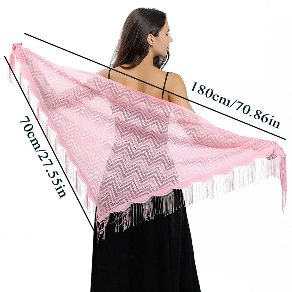 Bufanda de Color puro a la moda, vestidos de noche triangulares de encaje, chal de malla para fiesta de boda, capa para mujer