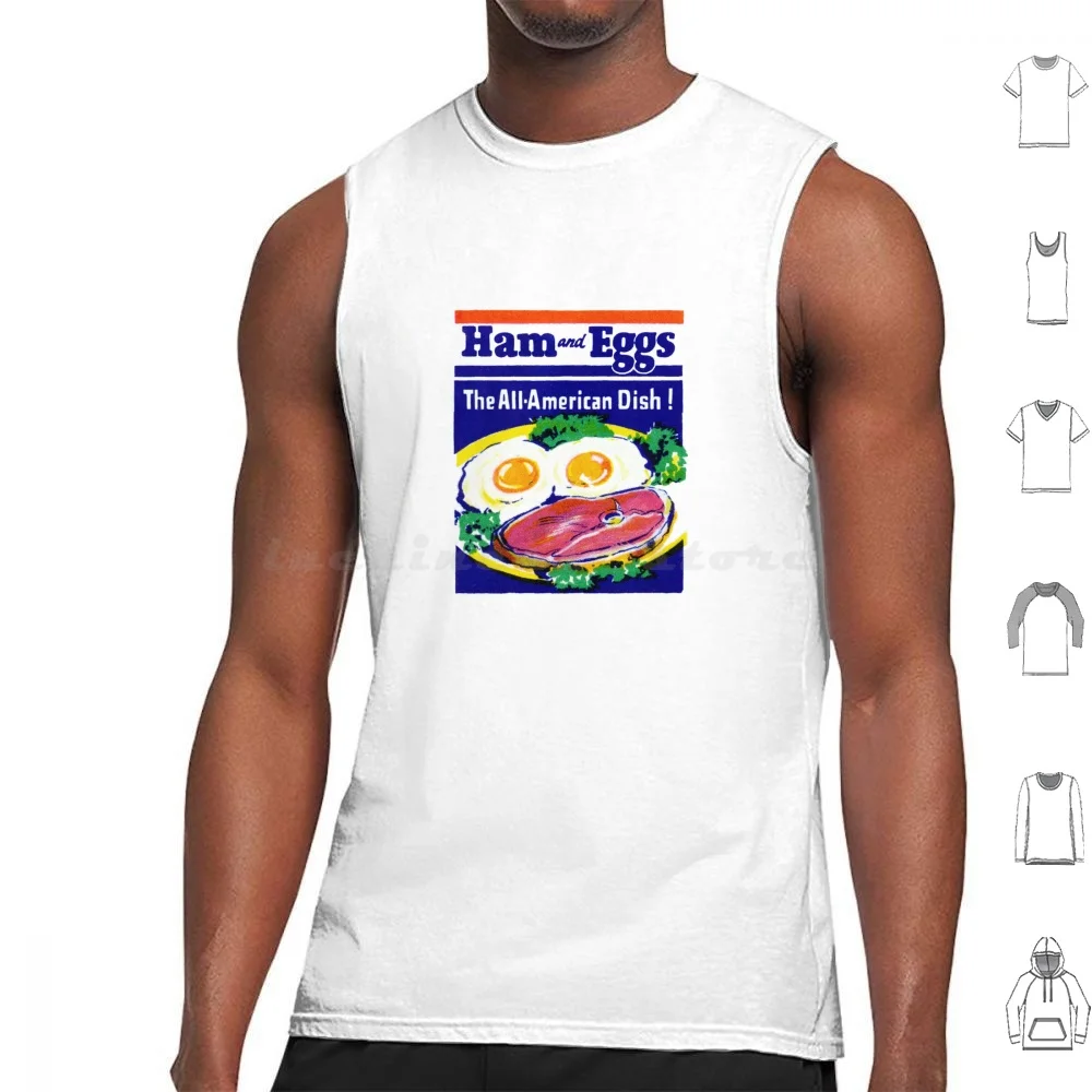 Vintage Ham And Eggs Tank Tops Print Cotton Vintage Retro Culinary Vintage Culinary Vintage Cooking Vintage Kitchen