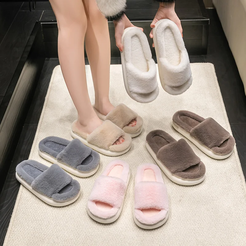 شباشب مشعرة للارتداء الخارجي للنساء، أنماط جديدة للخريف والشتاء، منزل داخلي، نعل سميك، شباشب قطنية شتوية للزوجين #5