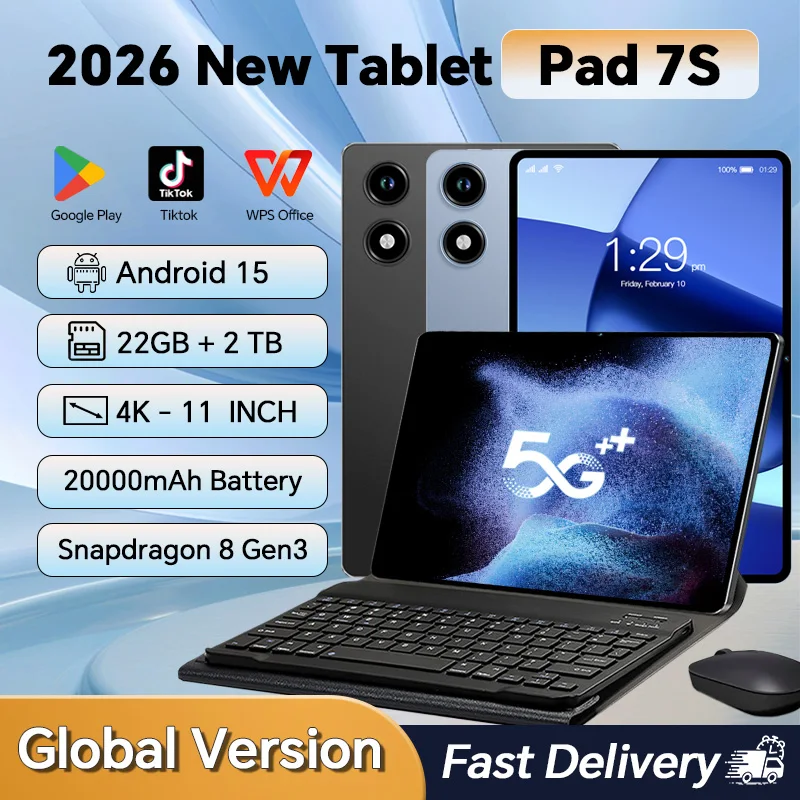 �y�Z�[�����z�V�^�I���W�i�� Pad 7S �^�u���b�g Snapdragon 8 Gen3 22GB+2T 11�C���` HD 4K Android15 20000mAh �f���A��SIM 5G WiFi GPS �^�u���b�g