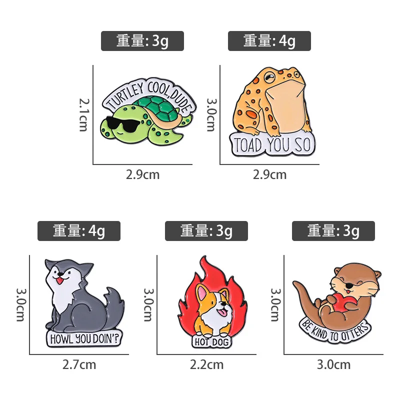 귀여운 동물 개 컬렉션 에나멜 핀 고양이 레이디 오리 코기, 옷 배지, 배낭 장식 선물, 아이용, 10 개, 20 개, 30 개