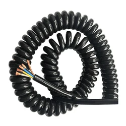 PU spring cable wire 5 core 15 13 20 18 17 awg stretch 1 2 3 4 5 6 7 8 9 10 11 12 13 14 15 meters spiral telescopic wire