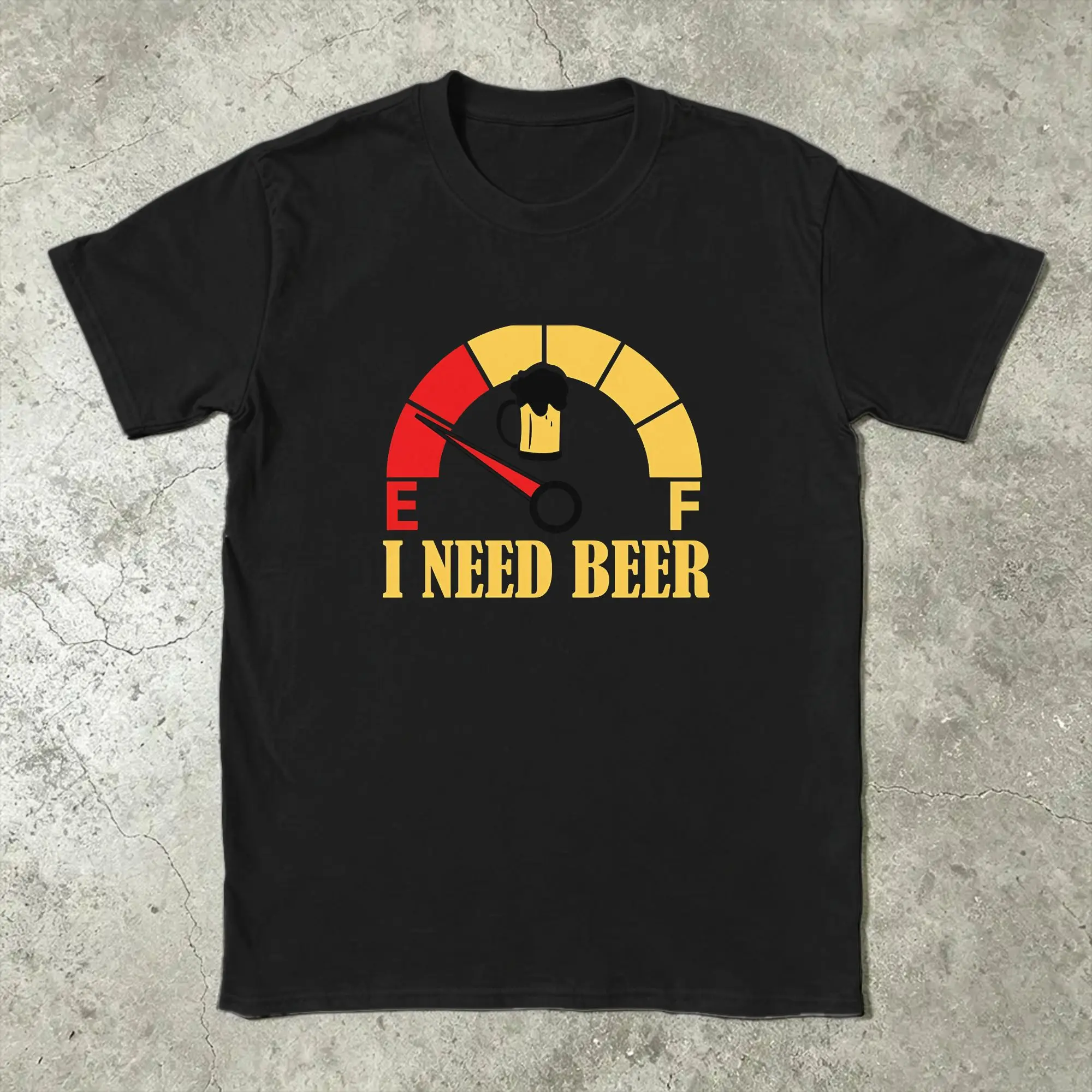 Fuel Gauge I Need Beer T Shirt Summer  Trendy Cool T-Shirts Men Cotton O-Neck Plus Size 5XL Top Tees Short Sleeve Awesome Tops