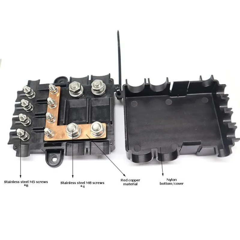 

Auto ANM For High Current Vehicle Bolt-On Fuse Holder Flat Blade Fuse Block Power Distribution Busbar For Car RV Truck EV-T48C