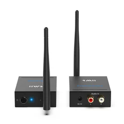 1Mii RT5066 2.4GHz Wireless Audio Transmitter and Receiver 328ft Long Distance Low Latency TX+RX Set for TV, Speaker, Home Audio