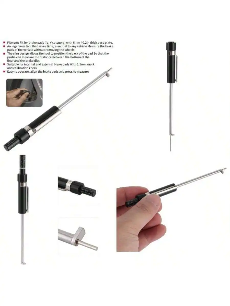 Brake Pad Measuring Car Brake Pad Tester Vehicle Brake Pad Thickness Gauge Brake Pad Lining Measure Automotive Measurement