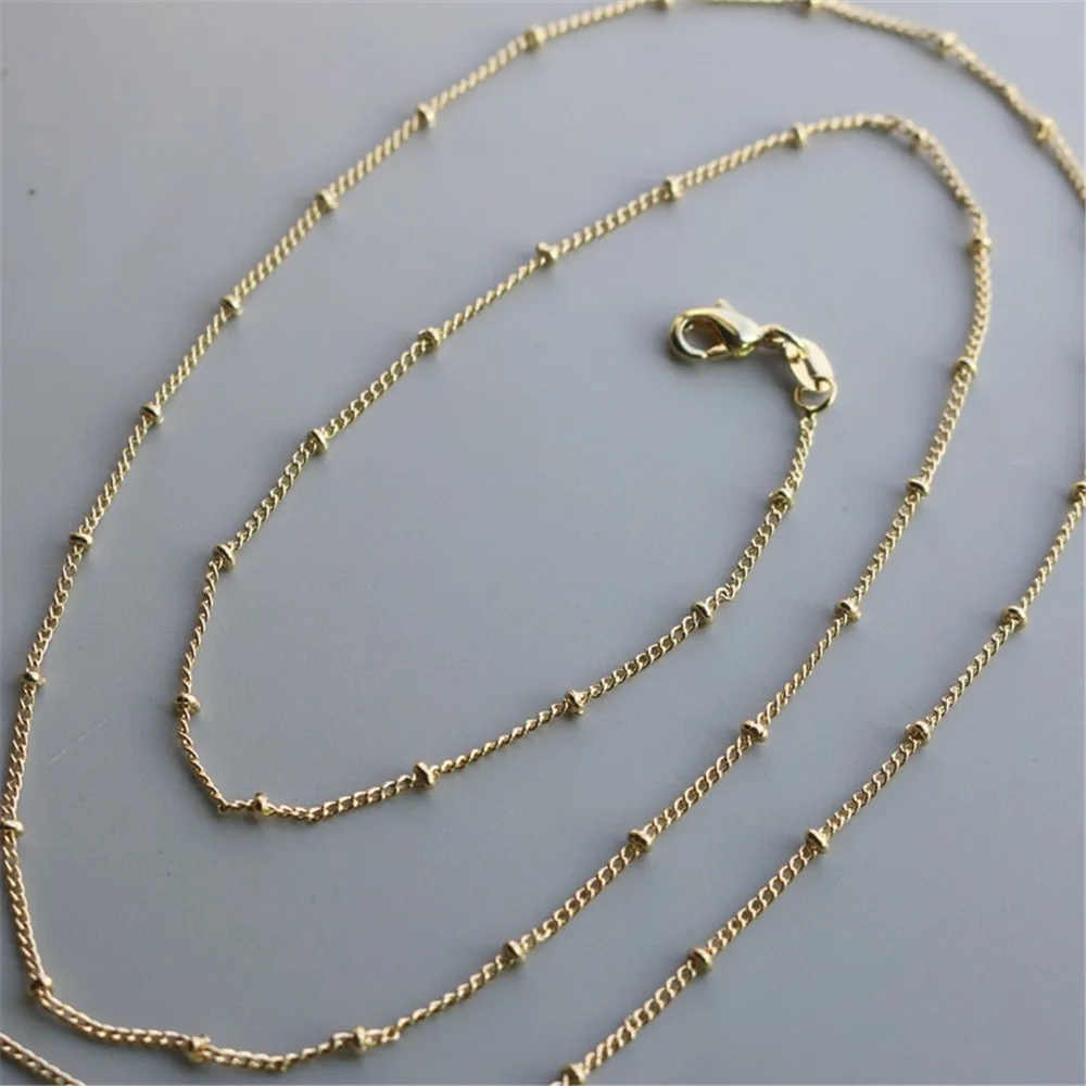 

14K Gold Necklace Clip Bead Chain, Sweater Chain, DIY Jewelry, Extended Side Chain, Width about 1.2mm