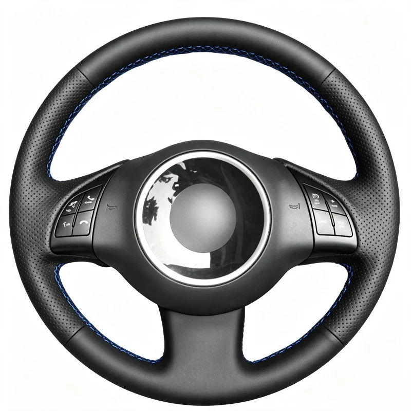 For 2014-2017 Fiat 500; 2007-2015 500; 2014-2018 50C; Hand-stitched breathable anti-slip full cover steering wheel cover