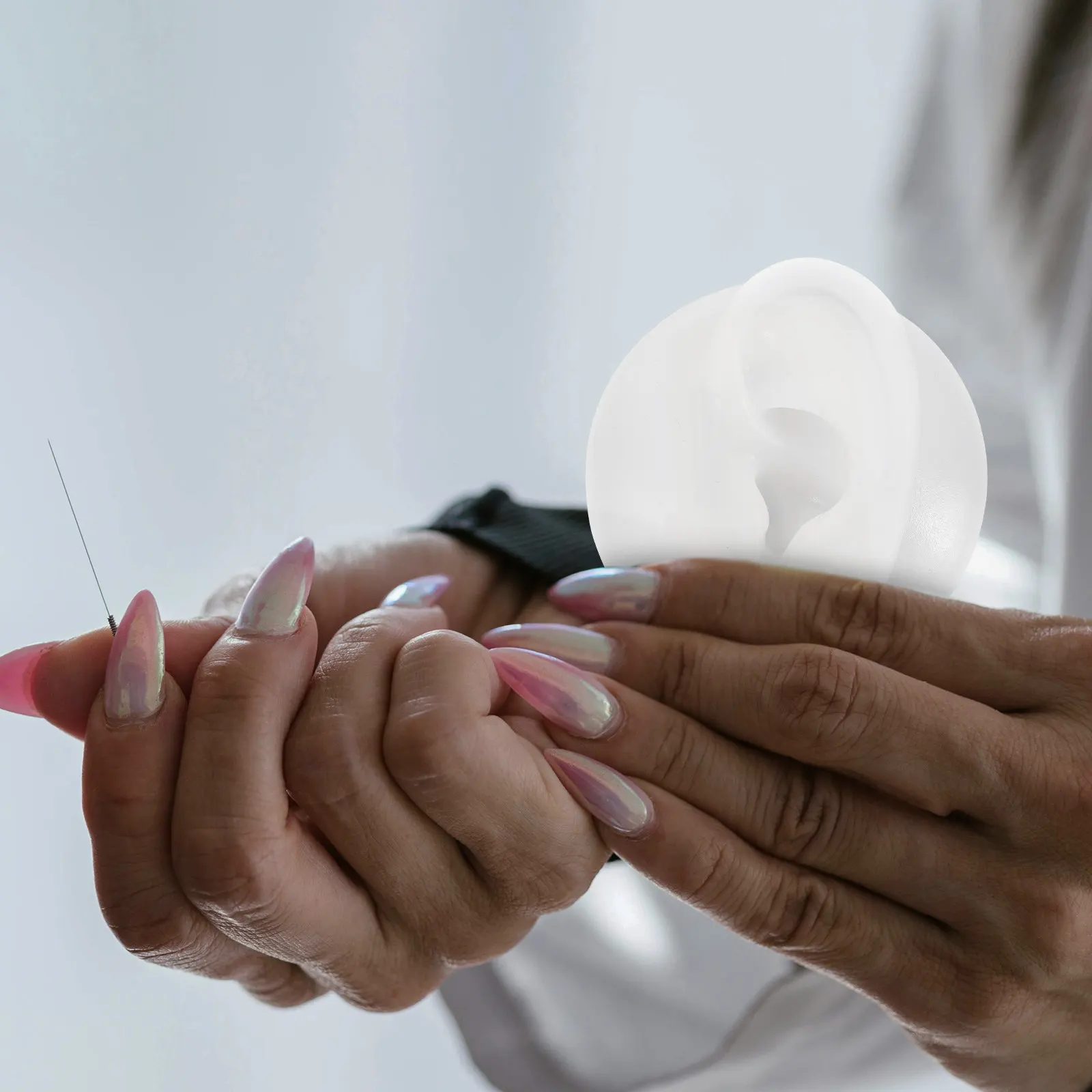 

Пара силиконовых манекенов для тренировки пирсинга уха, имитирующих человеческое ухо, для медицинских учений, многоразовые, для демонстрации, медицинские принадлежности