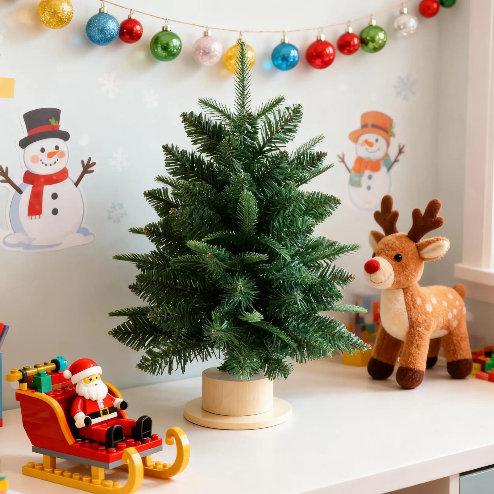 45 cm künstlicher Weihnachtsbaum, Tischdekoration, Heimbüro, Wohnzimmer, Eingangsbereich, Regal, Herzstück, saisonale Party-Dekoration