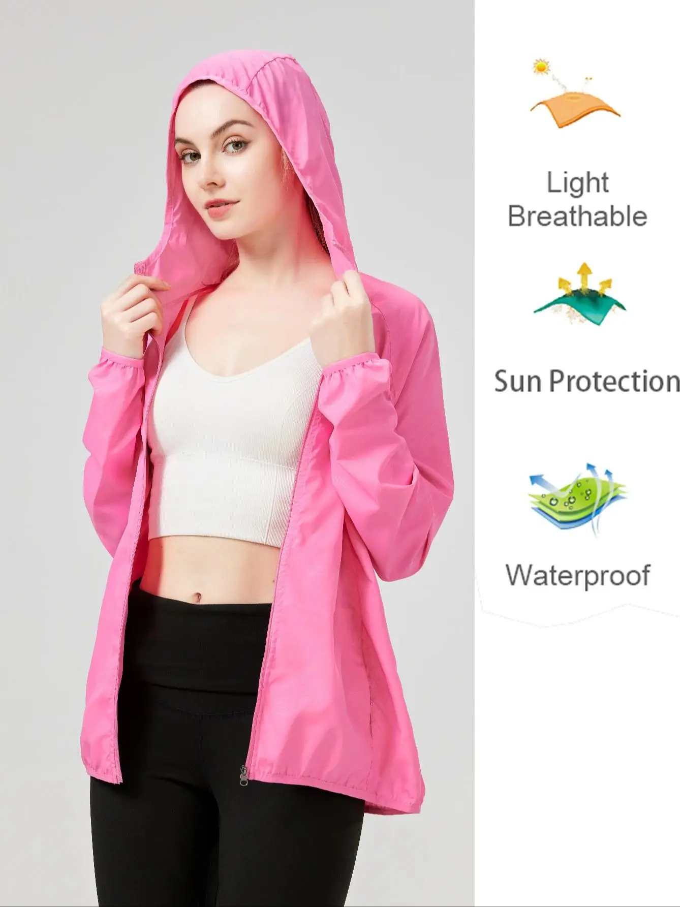 Chaqueta de senderismo impermeable para hombre y mujer, ropa de caza y acampada de secado rápido, abrigos deportivos para exteriores con protección solar, cortavientos Anti UV