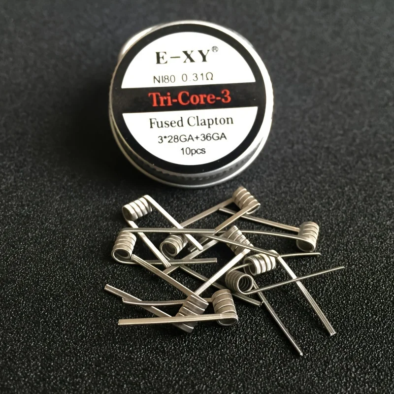 10 unids/caja, bobinas Clapton fundidas de nicromo doble/Tri/cuatro núcleos Ni80 0.45ohm 0.31ohm 0.2ohm bobina prefabricada NI80 resistencias DIY Heati