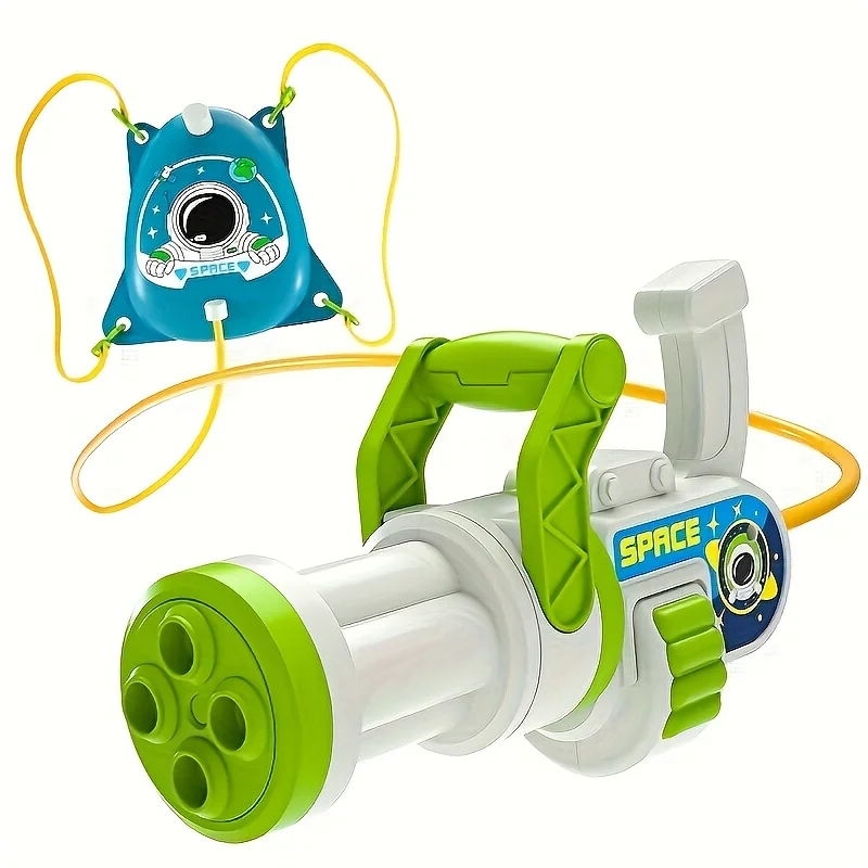 Children's space backpack water gun with large capacity and long-range shooting, pull-out toy for boys and girls, water spray