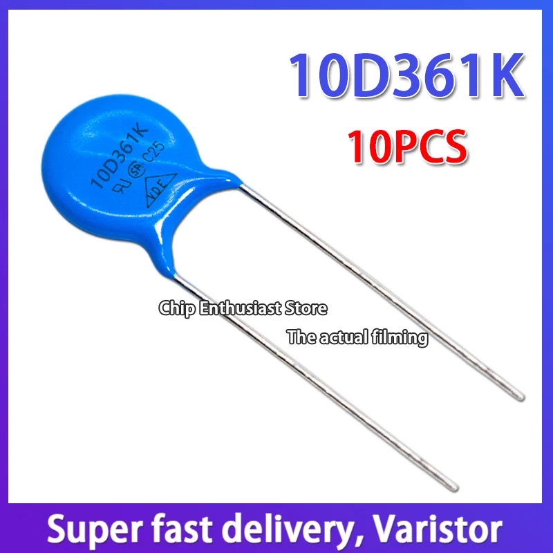 10Pcs วาริสเตอร์431KD10 10D431K 430V เส้นผ่านศูนย์กลาง10มม.DIP-2 10%