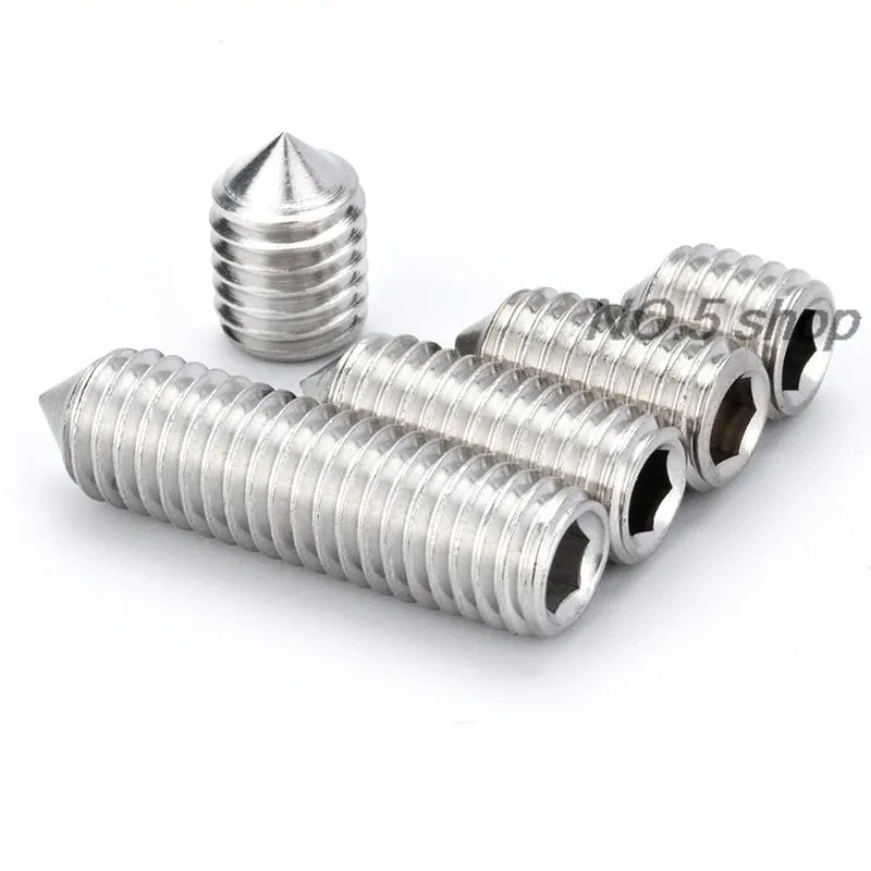 10Pcs M6x25/30/35/40mm 304 Set Screw With Stainless Steel Tip Hexagon Socket Head Cap Screw