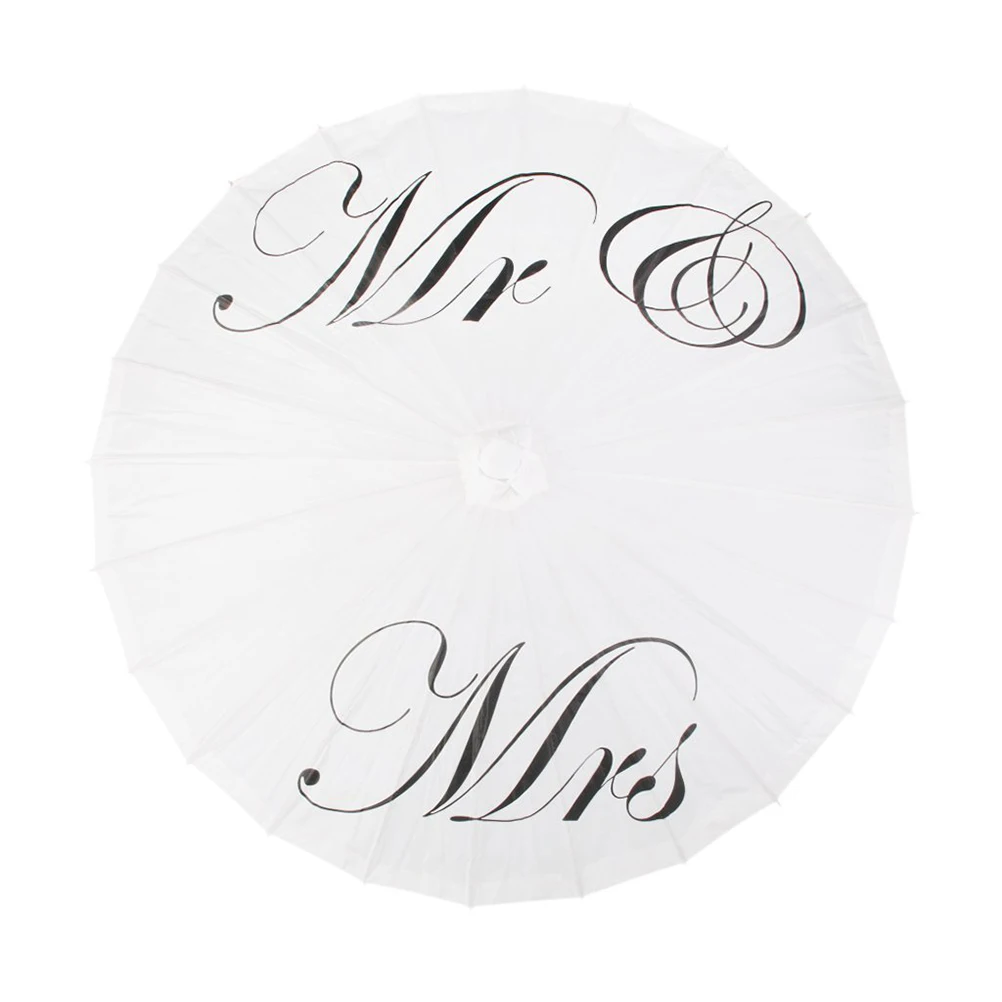

Oiled Paper Umbrella 58cm Length 84cm Diameter White Bamboo Frame Decorative Wedding Party Photo Props Asian Parasol Umbrella