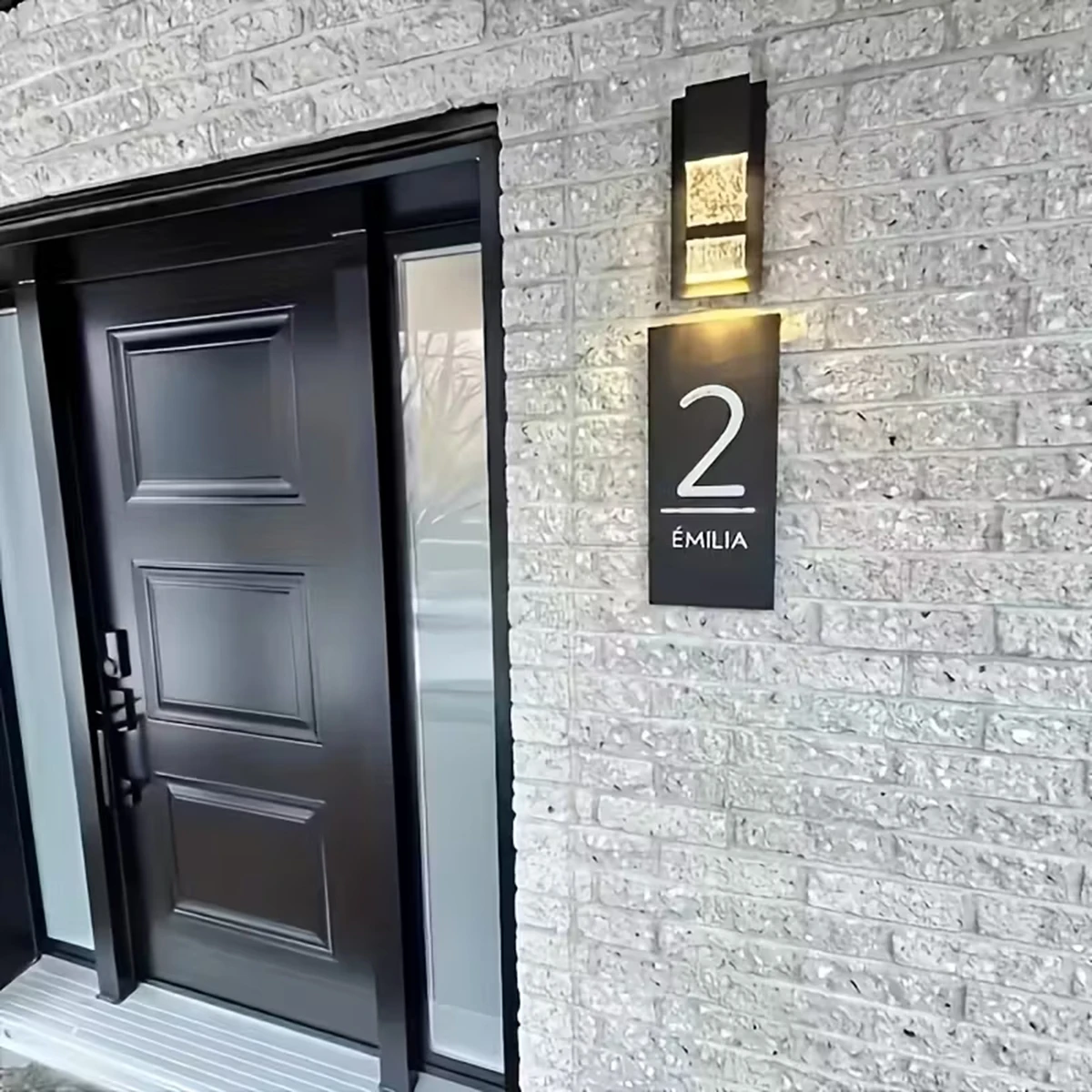 1pc Custom Number& Text  Acrylic Double Layer House Number Sign, Address Door Number, for Home, Apartment, Mailbox Decor