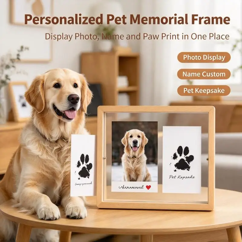 Pet Paw Print Commemorative Ink Pad，Dog or Cat Pet Owner Keepsake，DIY Inkless Handprints and Pet Pawprint Impression Making Kit