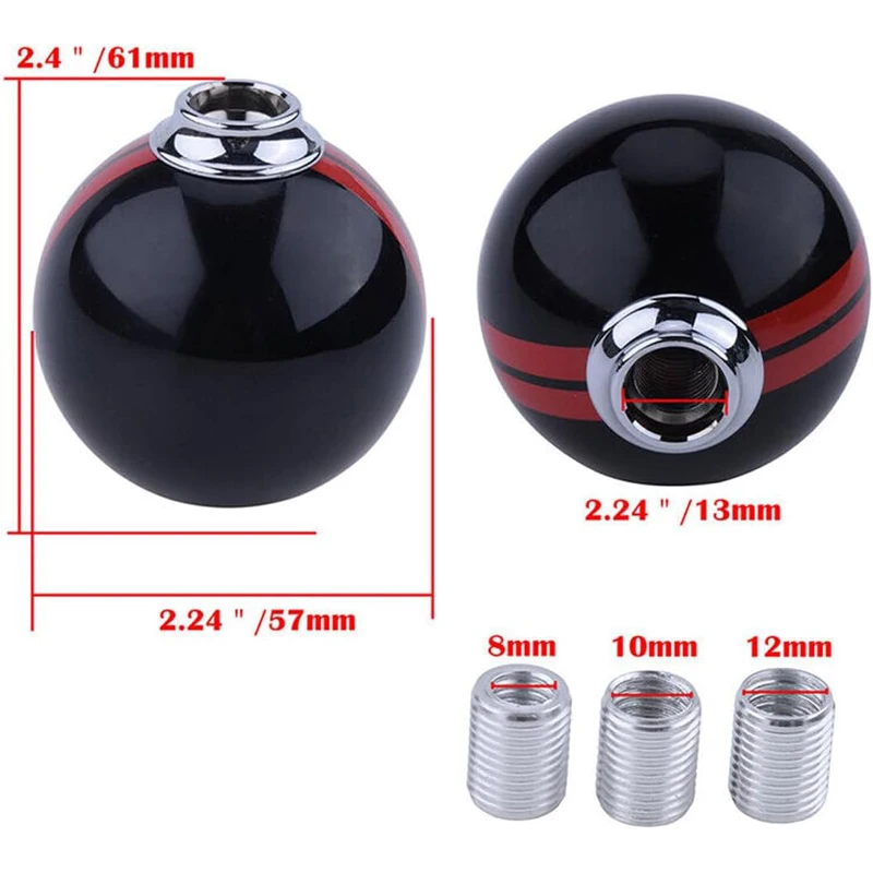Gear 6 Speed Round Ball Type R S Shifter for Mustang Shelby GT 500 Cobra Manual Gear Shift Knob Trim Selector Red White Black
