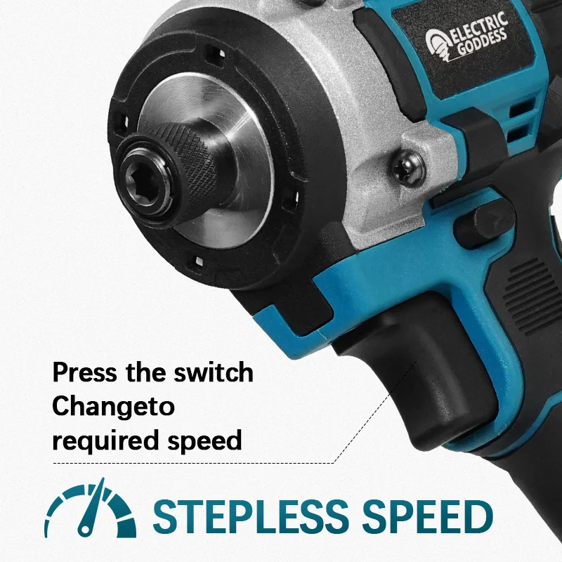 Electric Goddess 3200RPM Cacciavite elettrico senza spazzole 4Gears Cordless Electric Impact Driver Power Tool per Makita 18V Batteria