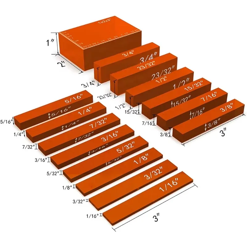 15Pcs Aluminum High Gauge Block for Router and Table Saw Woodworking Set Block High Gauge Set