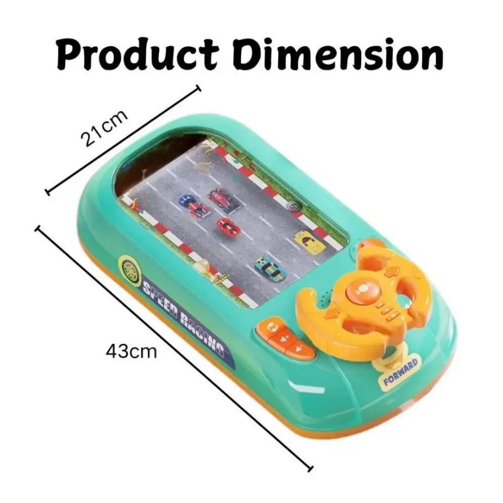 Green Grey Racing Car Arcade 43*21*14cm Plastic Children's Racing Space Adventure Console Puzzle Desktop for Boys and Girls