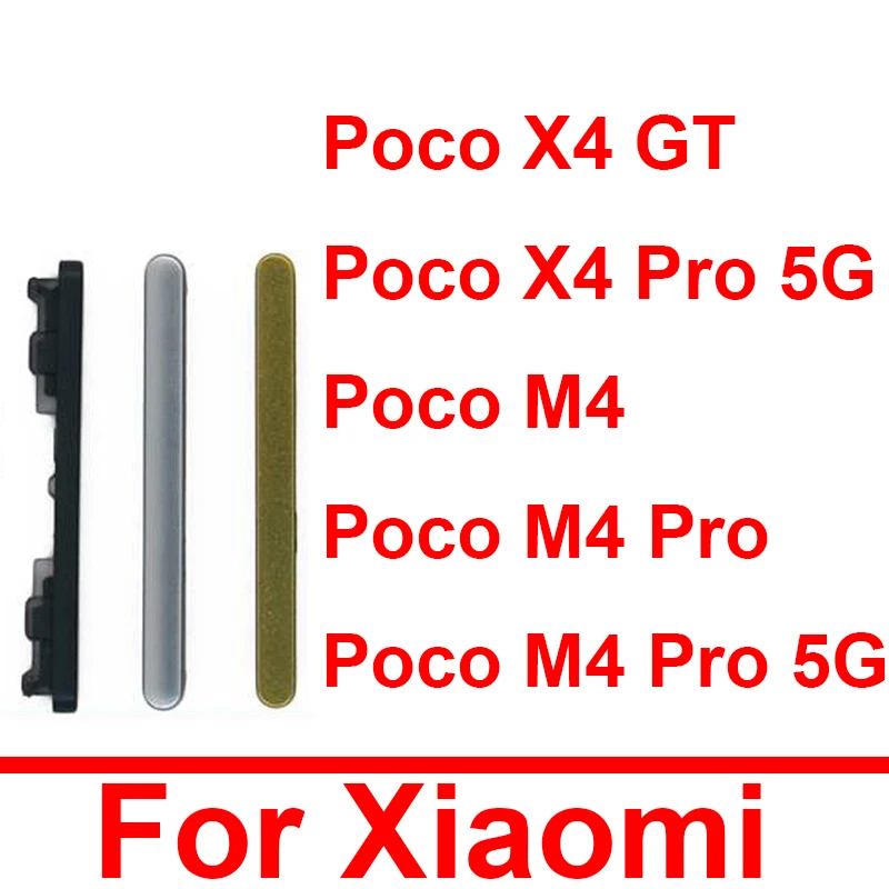 Power Voume Side Button For Xiaomi Poco Pocophone X4 GT X4 Pro M4 M4 Pro 5G On OFF Power Volume Audio Control Side Key Parts