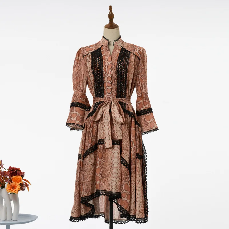 

Sexy Lace Trim Dr Women's High Waist Velvet Fabric Long Sve Casual Faion Spring 202 China Made Thiened Skirt