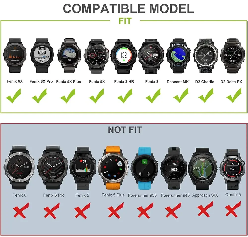 QuickFit 22 مللي متر 26 مللي متر حزام سيليكون ل Garmin Forerunner 970 935 945 Fenix 8 7X 7 6X Pro 5X 3 الأصلي الفرقة إندورو 3 2 سوار