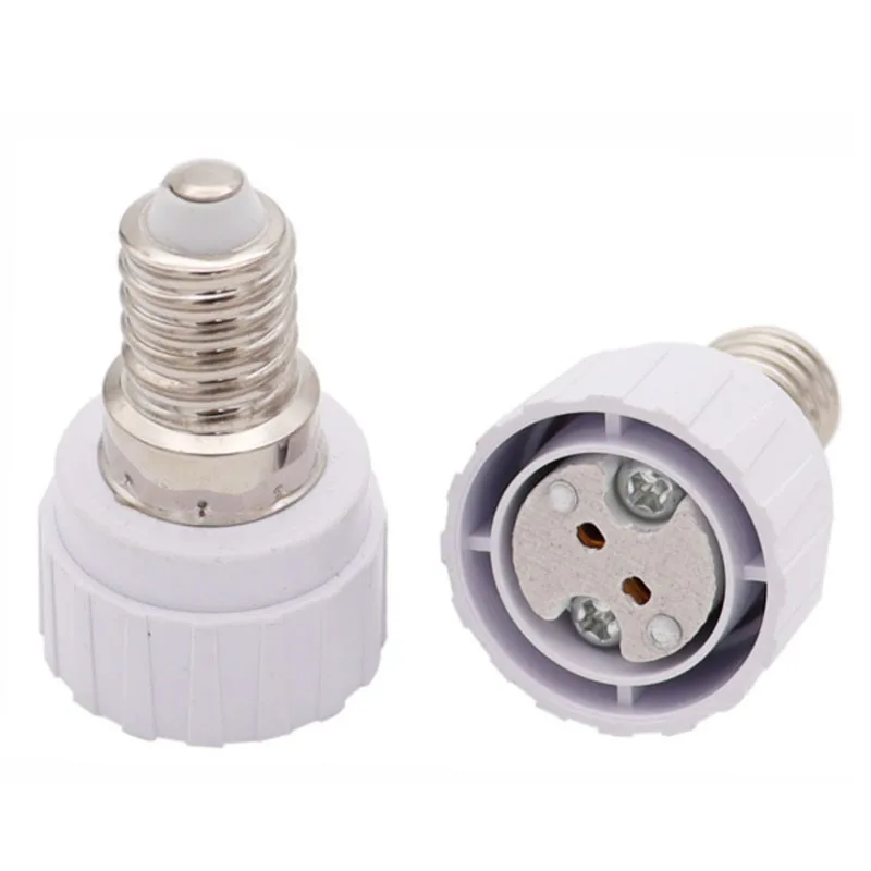 2PCS E14 to MR16 Ceramic Base Led Light Lamp Holder Converter Screw Bulb Socket Adapter LED Saving Light Halogen Lamp Base PBT