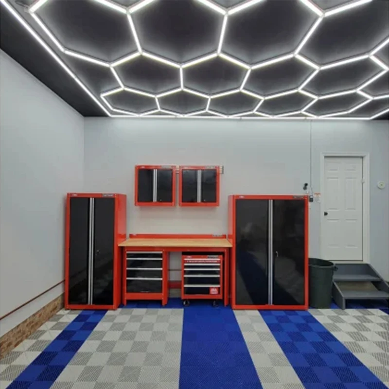 Hexagon Auto Detailing Lighting High-end Car Wash Station Garage Ceiling Hexagrid Lights