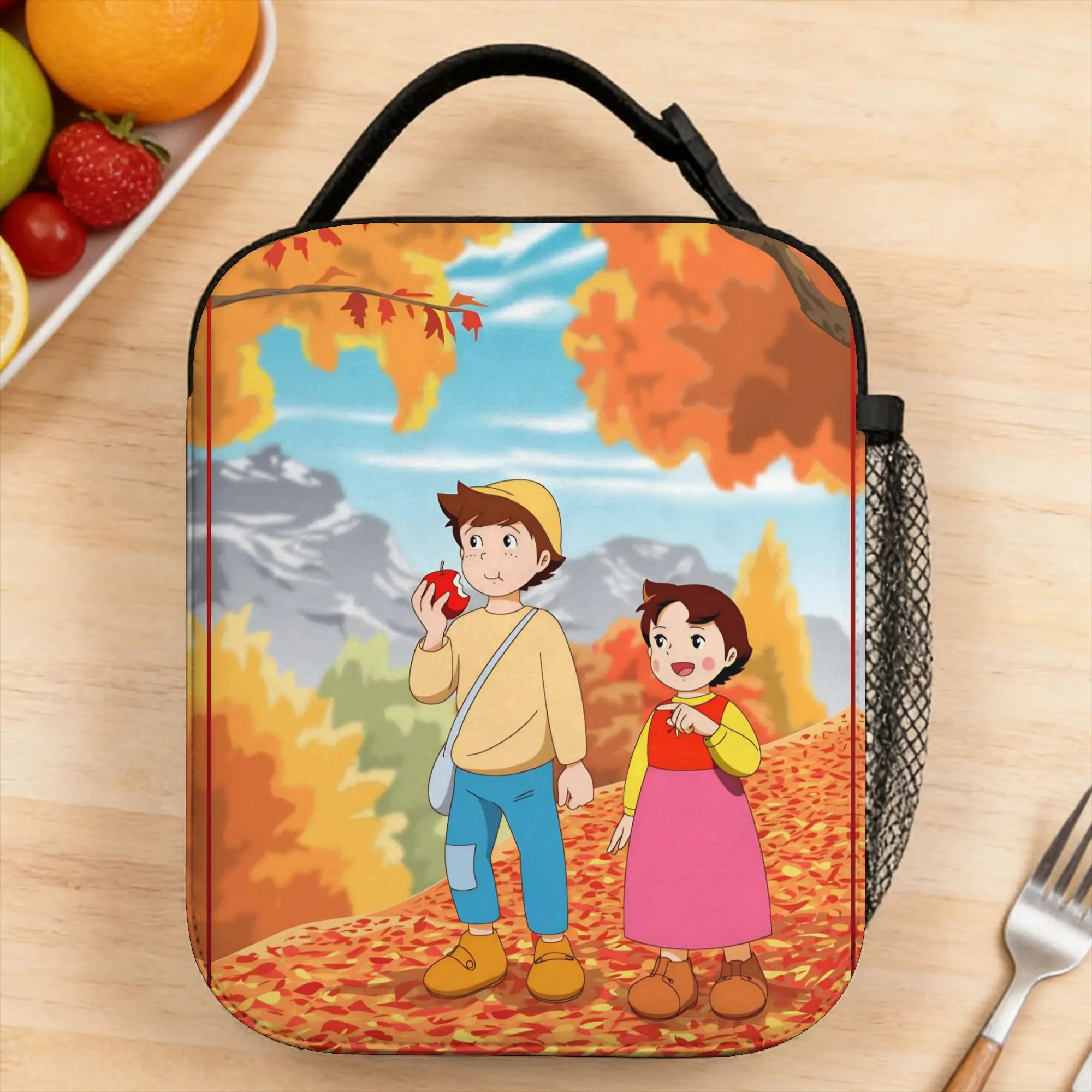 Heidi & Friend Autumn Alpine Walk Lunch Bag School Convenient Thermal Lunch Bags For Child  Oxford Custom Cooler Bag