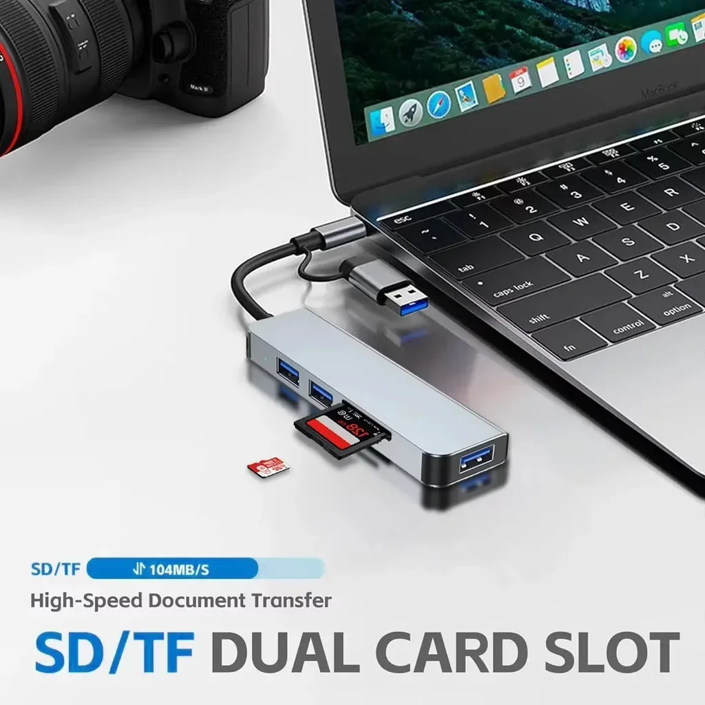 5-IN-2 USB Splitter 5Gbps High Speed Transmission Type C to USB OTG USB HUB 3.0 USB C HUB Dock Station Adapter For Macbook pro