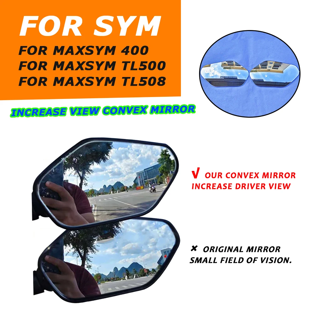 For SYM Maxsym 400 Maxsym TL500 TL508 TL 500 508 Accessories Increase Driver Vision Rearview Mirrors Convex Mirror View Lens